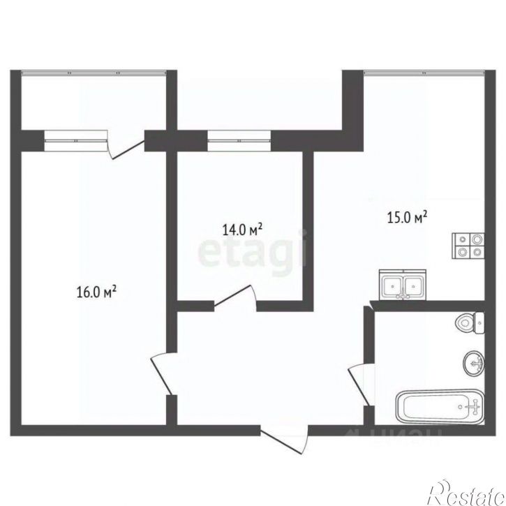 2-комн квартира ул Мирная, 29 11,  д. 29 11,  к. 11