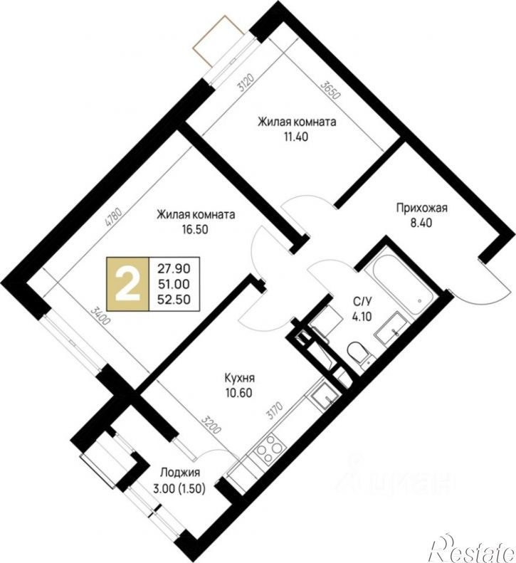 2-комн квартира в новом доме улица Ленина, 148,  д. 148