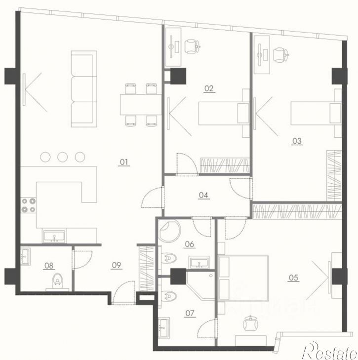 3-комн квартира пр-кт Революции, 3,  д. 3