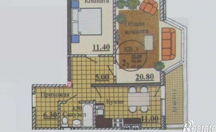 2-комн квартира ул Владимирская, 69,  д. 69