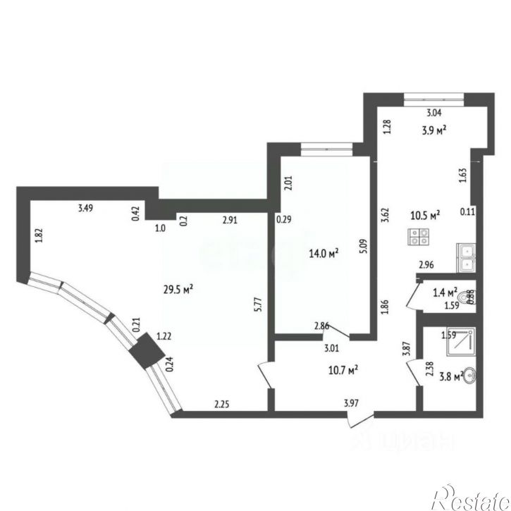 2-комн квартира улица Кирова, 1,  д. 1