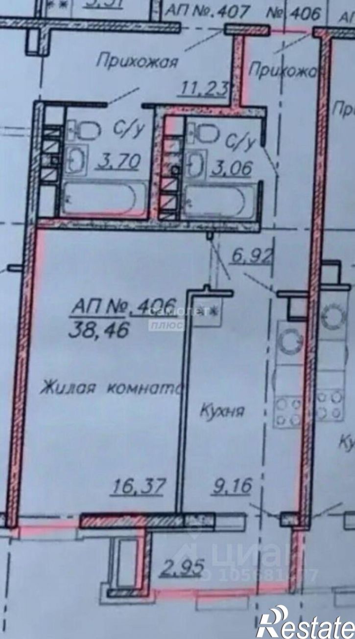 1-комн квартира Пионерский проспект, 57 к4,  д. 57 к4