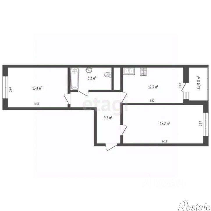 2-комн квартира Анапское шоссе, 24 к9,  д. 24 к9