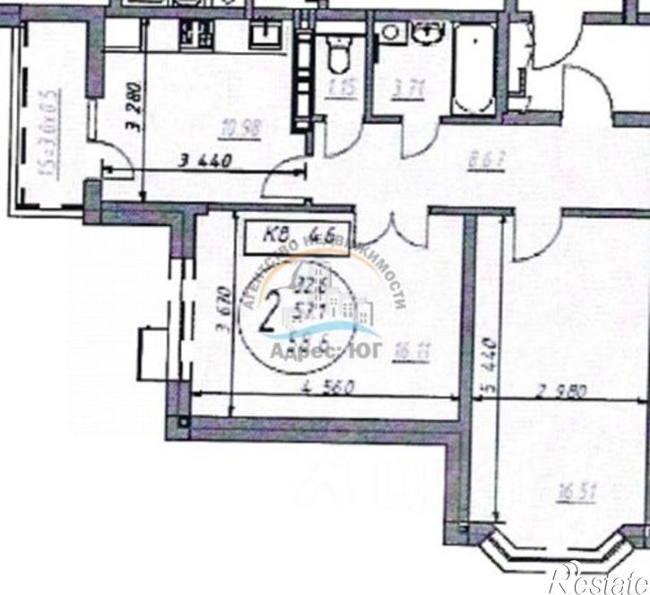 2-комн квартира улица Крылова, 17/1,  д. 17/1