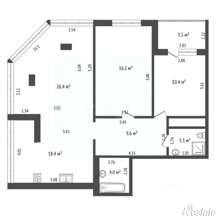 3-комн квартира Тракторный пер, 5,  д. 5
