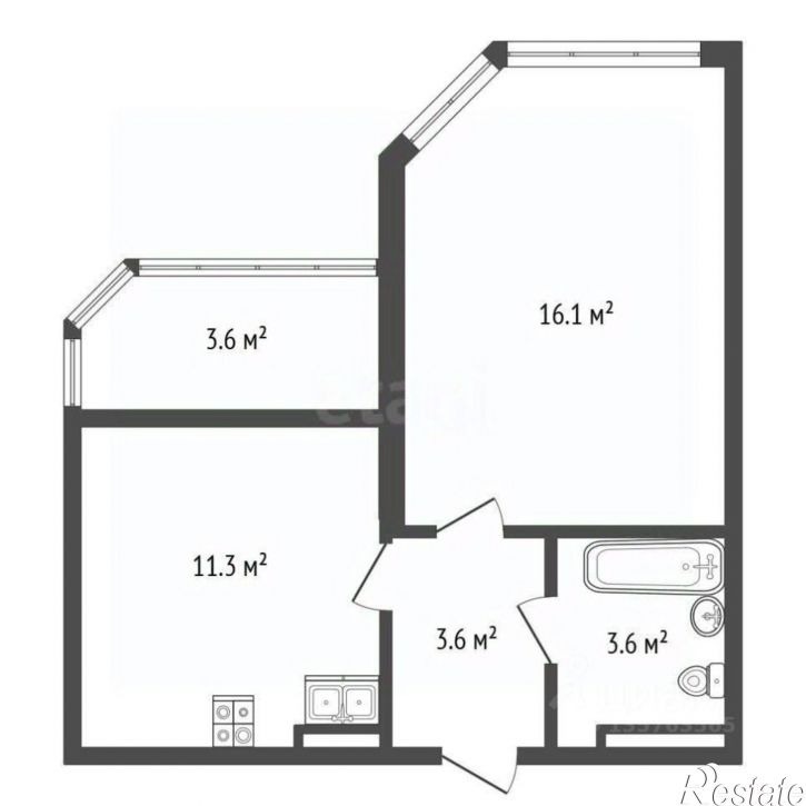 1-комн квартира Рождественская улица, 55 к2,  д. 55 к2