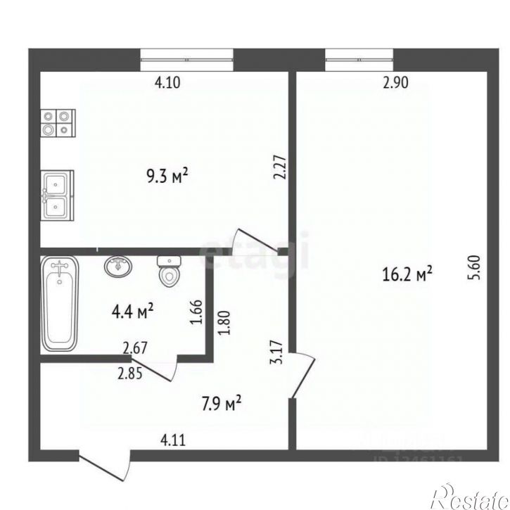 1-комн квартира Крестьянская улица, 9В,  д. 9В