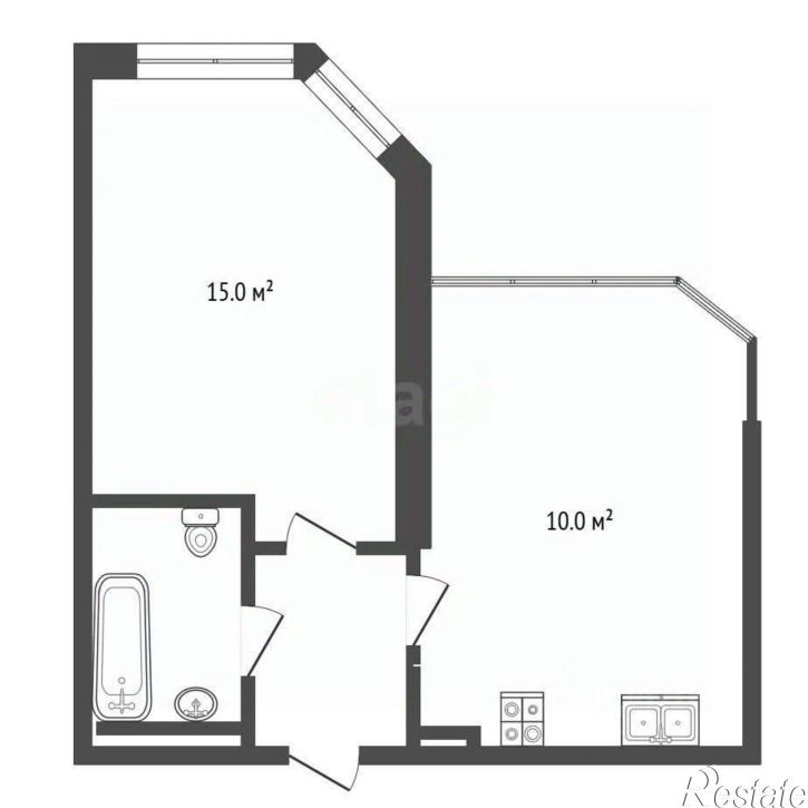 1-комн квартира ул Рождественская, 55 1,  д. 55 1,  к. 1