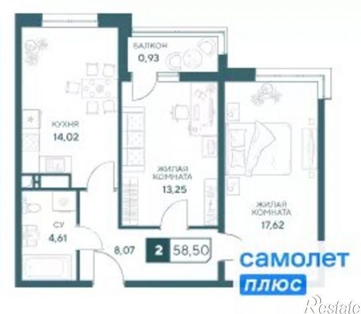 2-комн квартира в новом доме ул Шевченко, 288Б,  д. 288Б