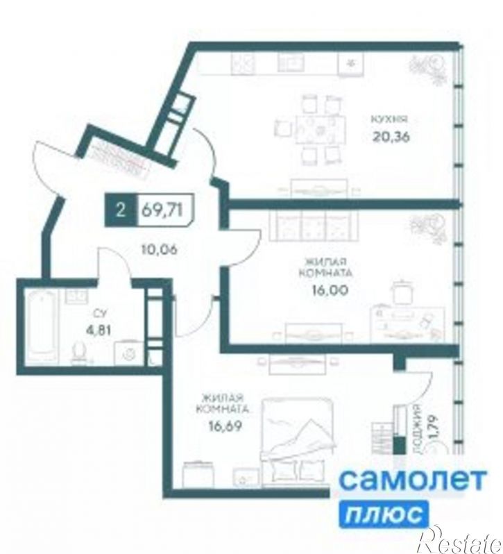 2-комн квартира в новом доме ул Шевченко, 288Б,  д. 288Б