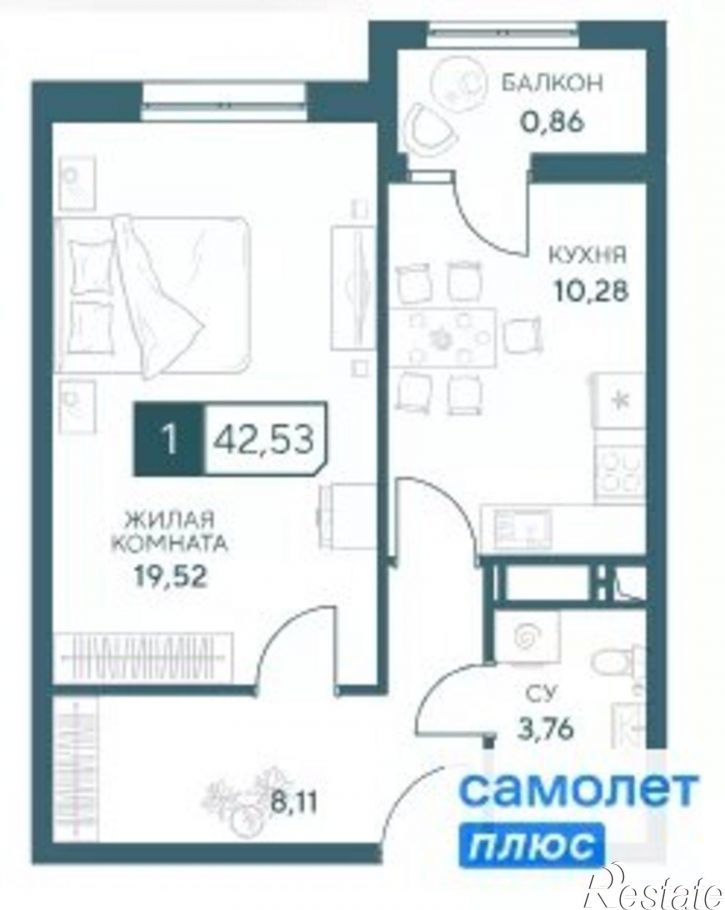 1-комн квартира в новом доме ул Шевченко, 288Б,  д. 288Б