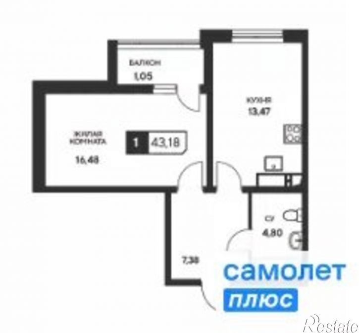 1-комн квартира в новом доме ул Шевченко, 288Б,  д. 288Б