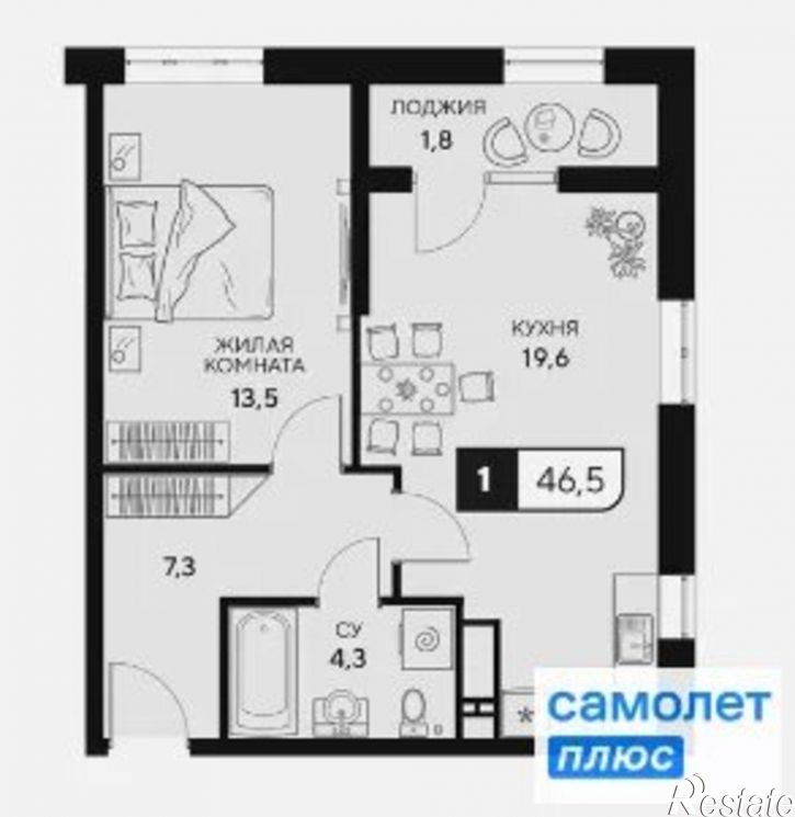 1-комн квартира Анапское шоссе, 16Б,  д. 16Б