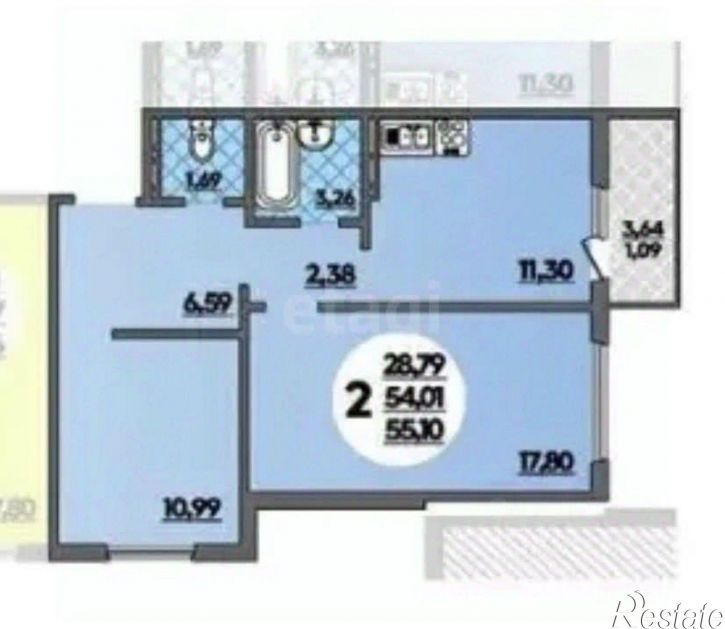 2-комн квартира Аэродромная улица, 14,  д. 14