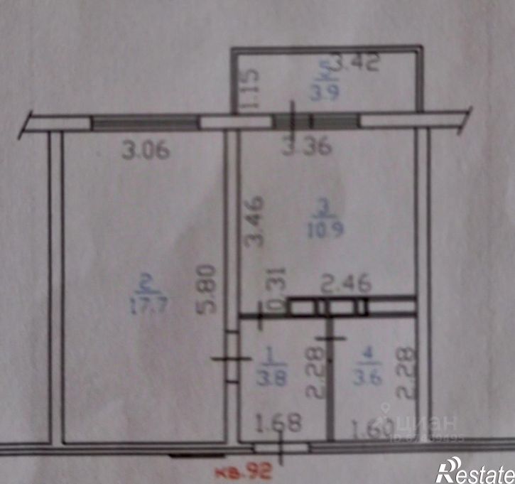 1-комн квартира ул Адмирала Пустошкина, 22 4,  д. 22 4,  к. 4