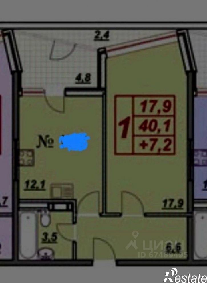 1-комн квартира ул Лермонтова, 118А,  д. 118А