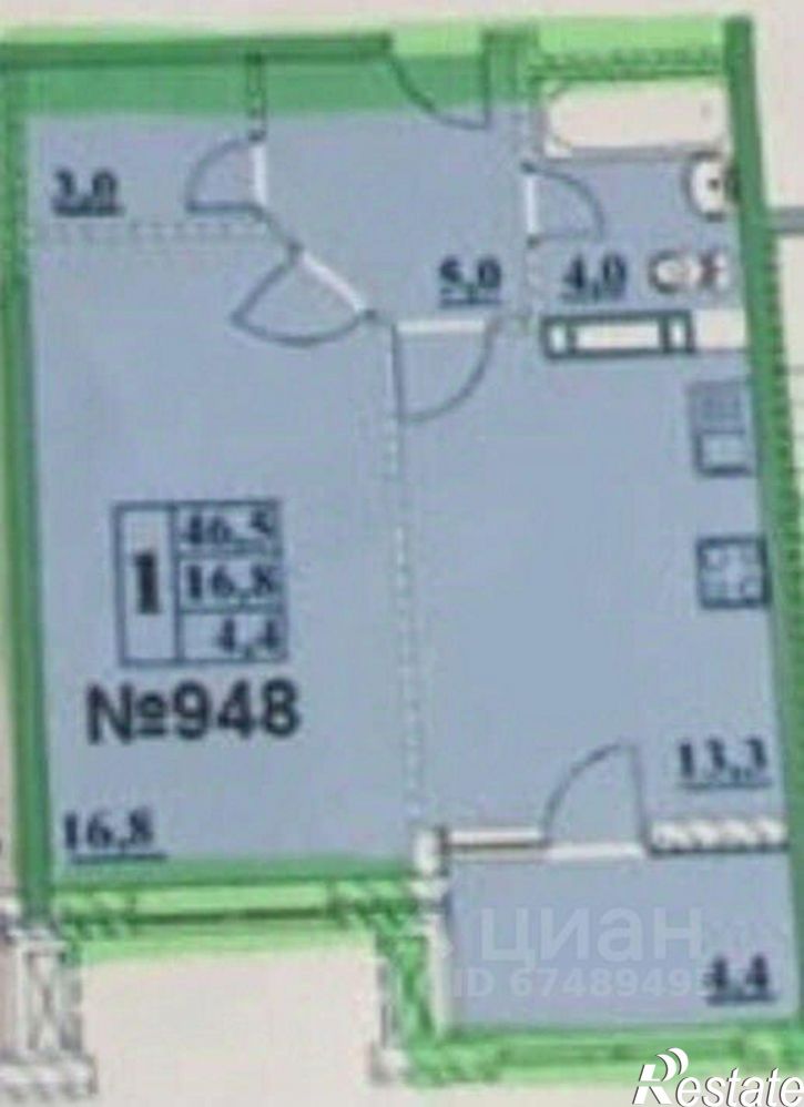 1-комн квартира Парковая улица, 61 к4,  д. 61 к4