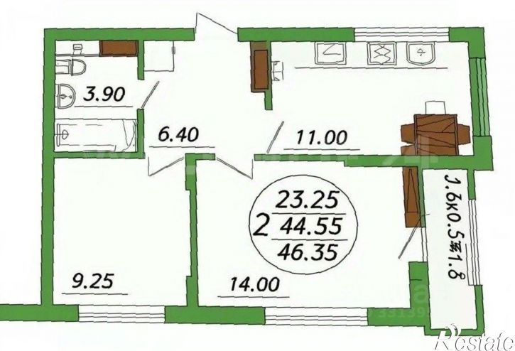 2-комн квартира ул Северная, 113 2,  д. 113 2,  к. 2