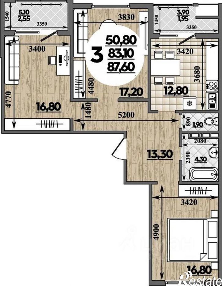 3-комн квартира улица Адмирала Пустошкина, 22 с2,  д. 22 с2