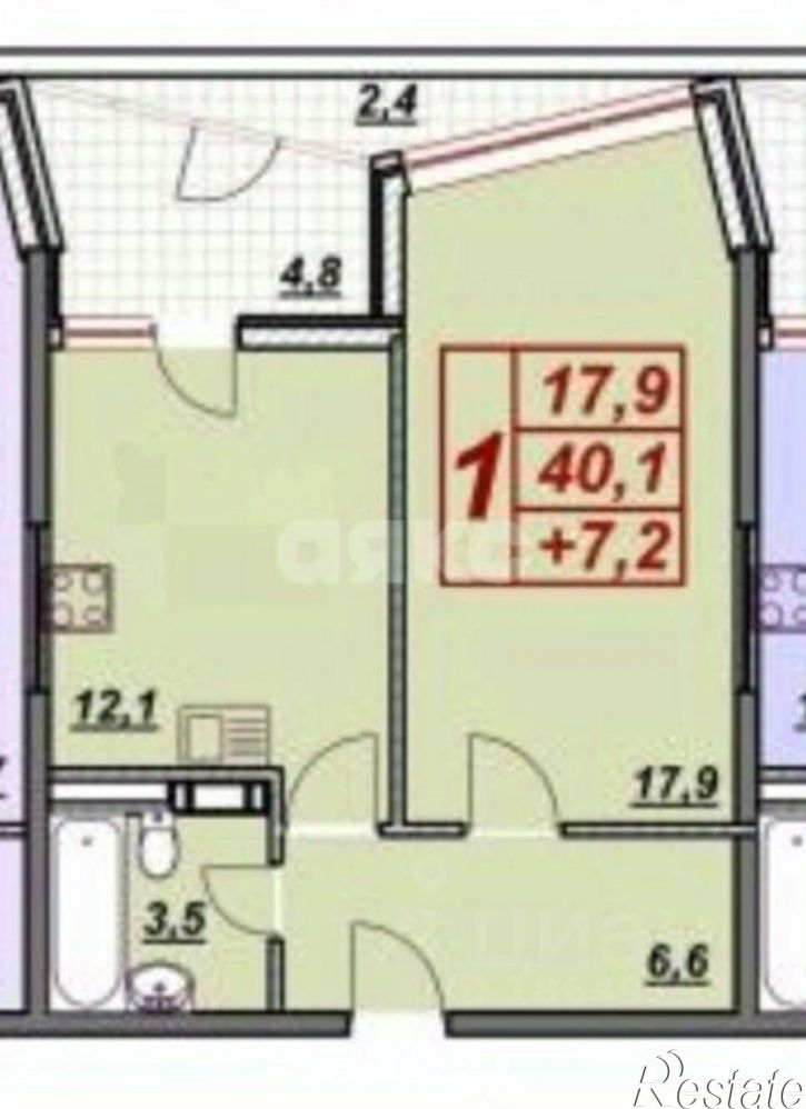 1-комн квартира улица Лермонтова, 118А,  д. 118А