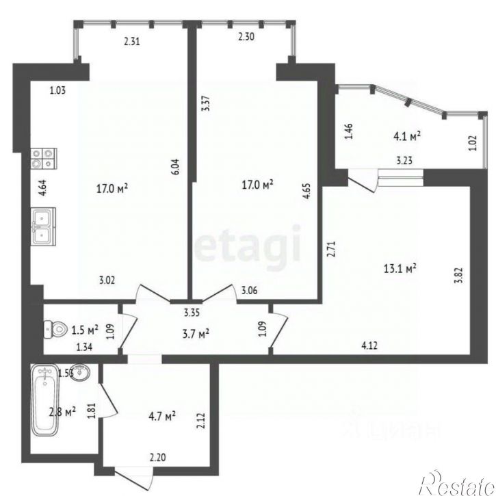 2-комн квартира улица Ленина, 185А к3,  д. 185А к3