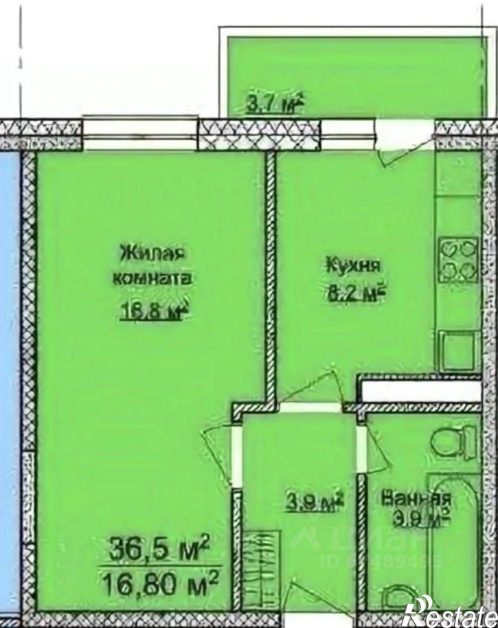 1-комн квартира ул Парковая, 64 3,  д. 64 3,  к. 3