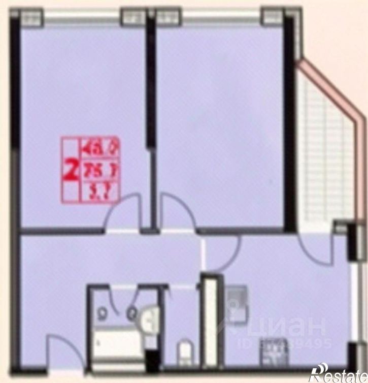 2-комн квартира Крестьянская улица, 27 к3,  д. 27 к3