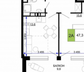 2-комн, 47 кв м, этаж 9/9 Пионерский пр-кт, 36Д