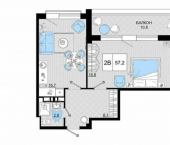 2-комн, 57 кв м, этаж 5/9 Пионерский пр-кт, 36Д