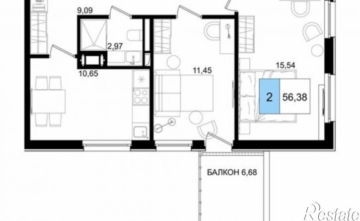3-комн квартира в новом доме