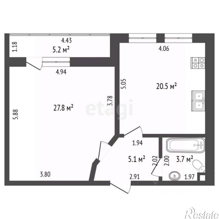 1-комн квартира б-р Евскина, 14А,  д. 14А