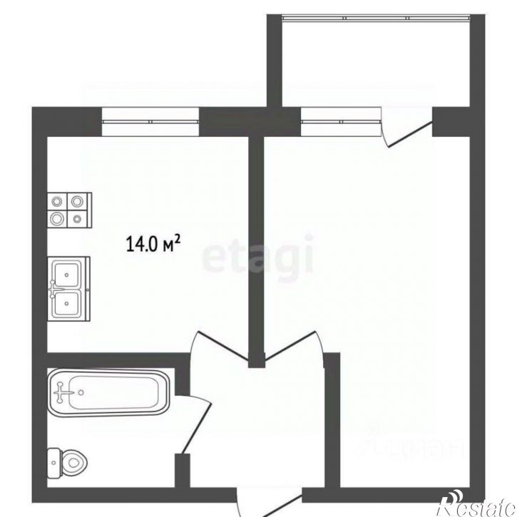 1-комн квартира ул Мирная, 29 8,  д. 29 8,  к. 8