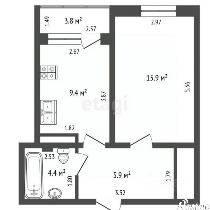 1-комн квартира Анапское шоссе, 24 1,  д. 24 1,  к. 1