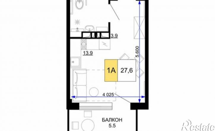 1-комн квартира в новом доме гостиничный комплекс Мореград