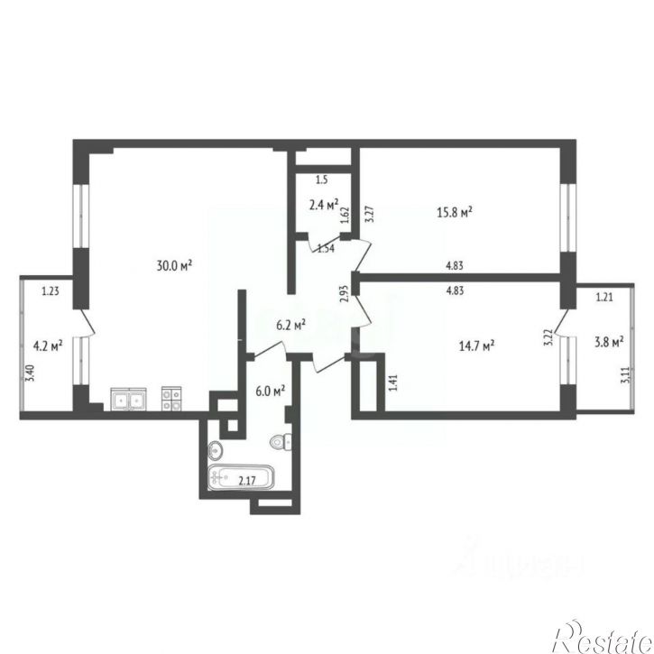 2-комн квартира ул Объездная, 39,  д. 39