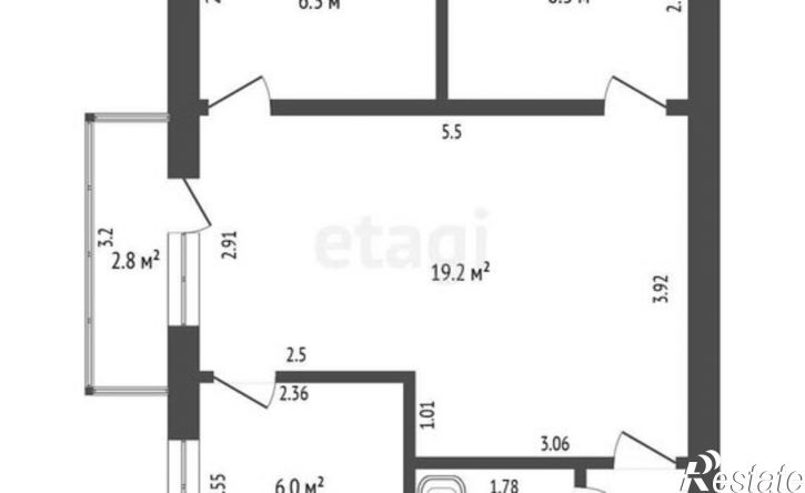 3-комн квартира Строительный пер, 3,  д. 3
