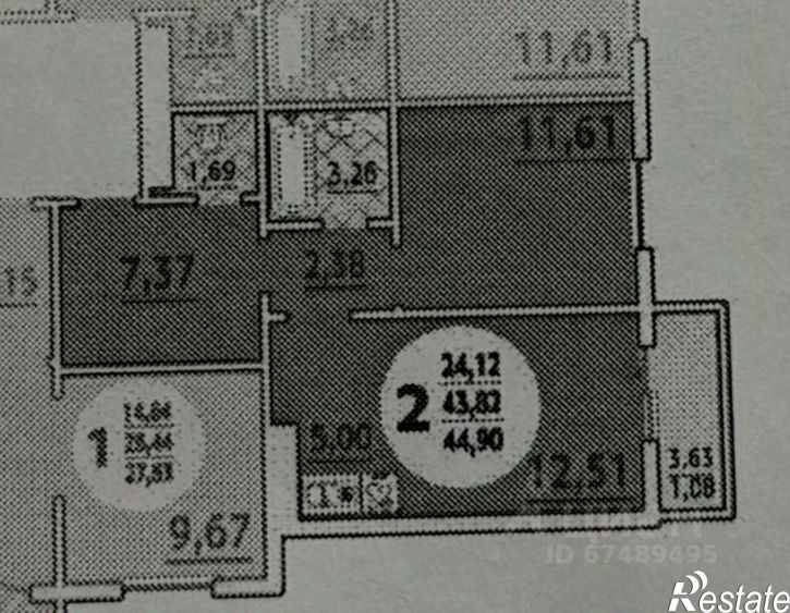 1-комн квартира ул Адмирала Пустошкина, 22 1,  д. 22 1,  к. 1
