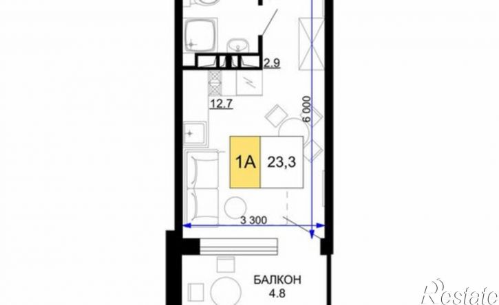 1-комн квартира в новом доме гостиничный комплекс Мореград