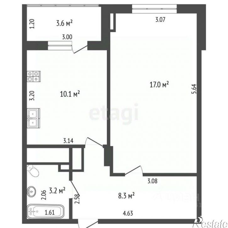 1-комн квартира Тракторный пер, 5,  д. 5