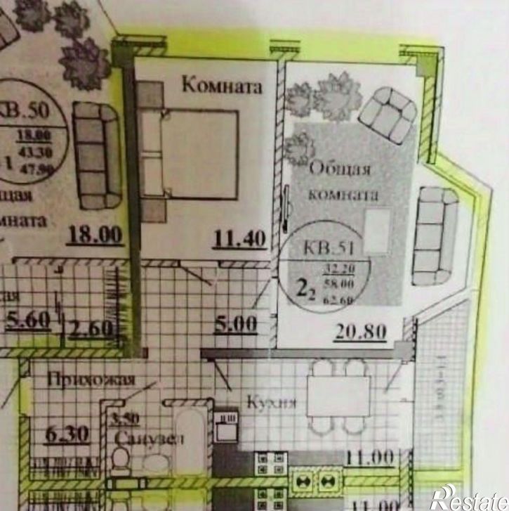 2-комн квартира ул Владимирская, 69,  д. 69
