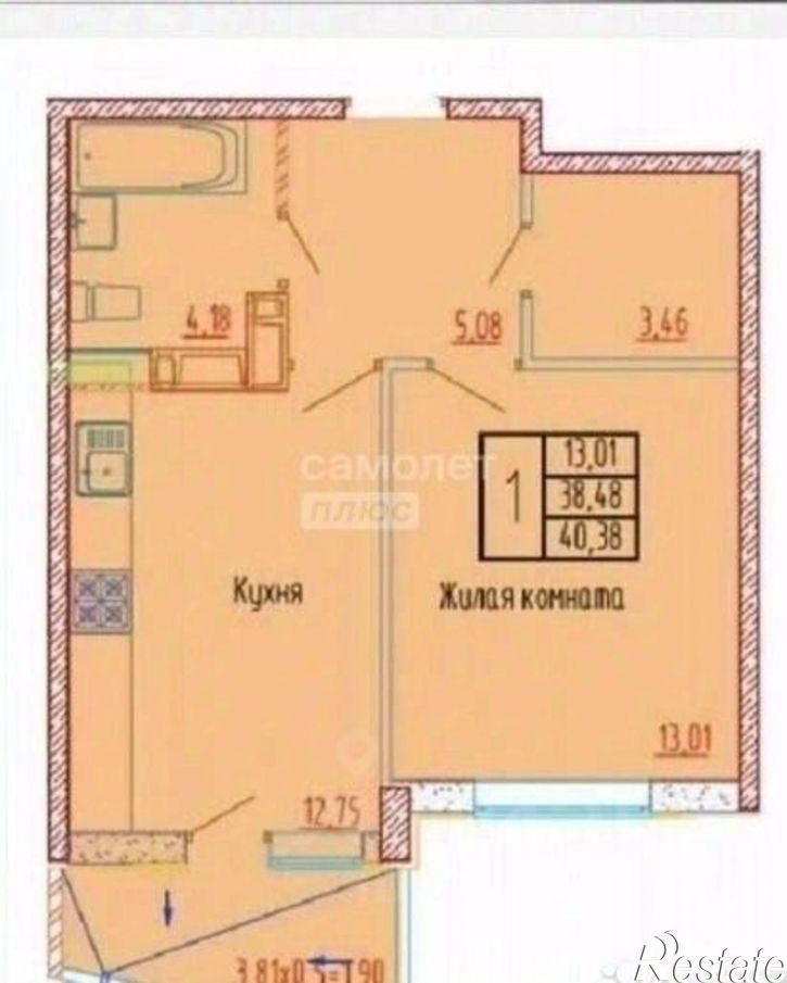 1-комн квартира ул Астраханская, 97,  д. 97