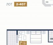 1-комн, 32 кв м, этаж 4/9 курорт Лучи