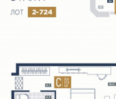 1-комн, 32 кв м, этаж 7/9 курорт Лучи
