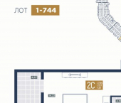 1-комн, 28 кв м, этаж 7/9 курорт Лучи