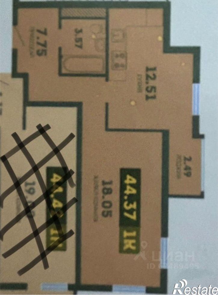 1-комн квартира Пионерский пр-кт, 57 3,  д. 57 3,  к. 3