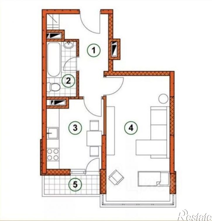 1-комн квартира 12-й микрорайон, 36А