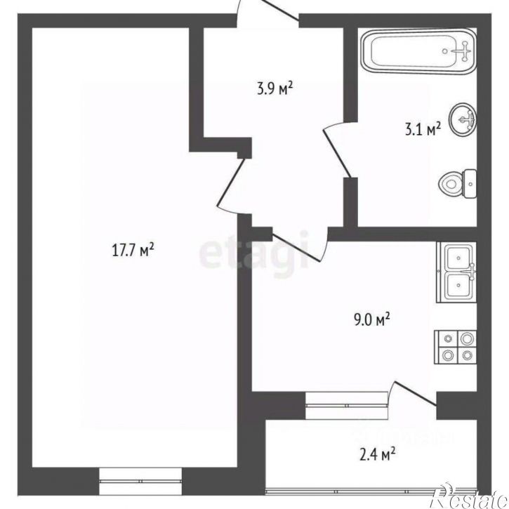 1-комн квартира ул Парковая, 60 6,  д. 60 6,  к. 6