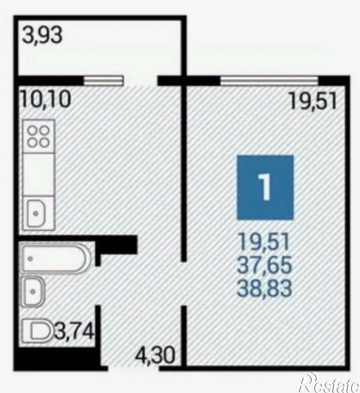 1-комн квартира ул Адмирала Пустошкина, 22 11,  д. 22 11,  к. 11