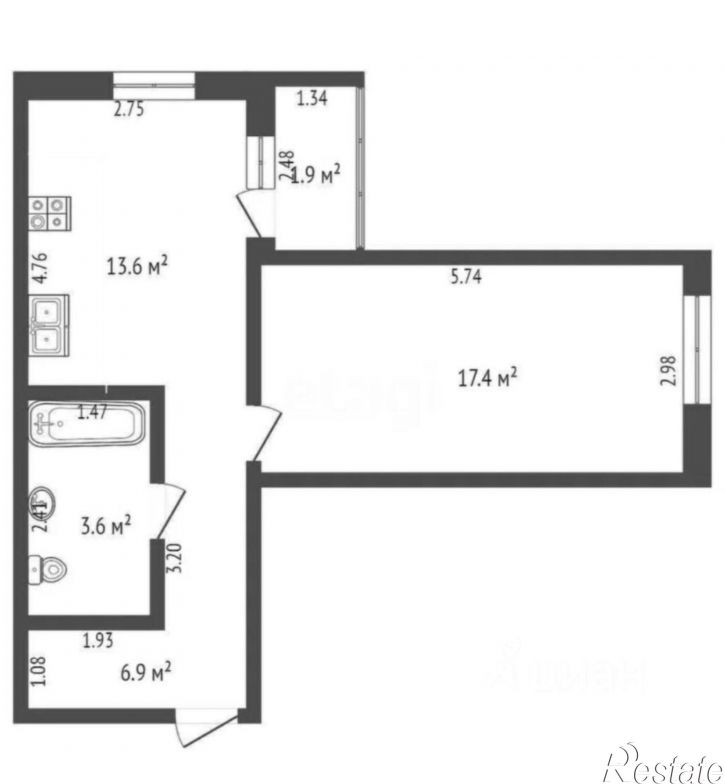 1-комн квартира ул Парковая, 79 1,  д. 79 1,  к. 1