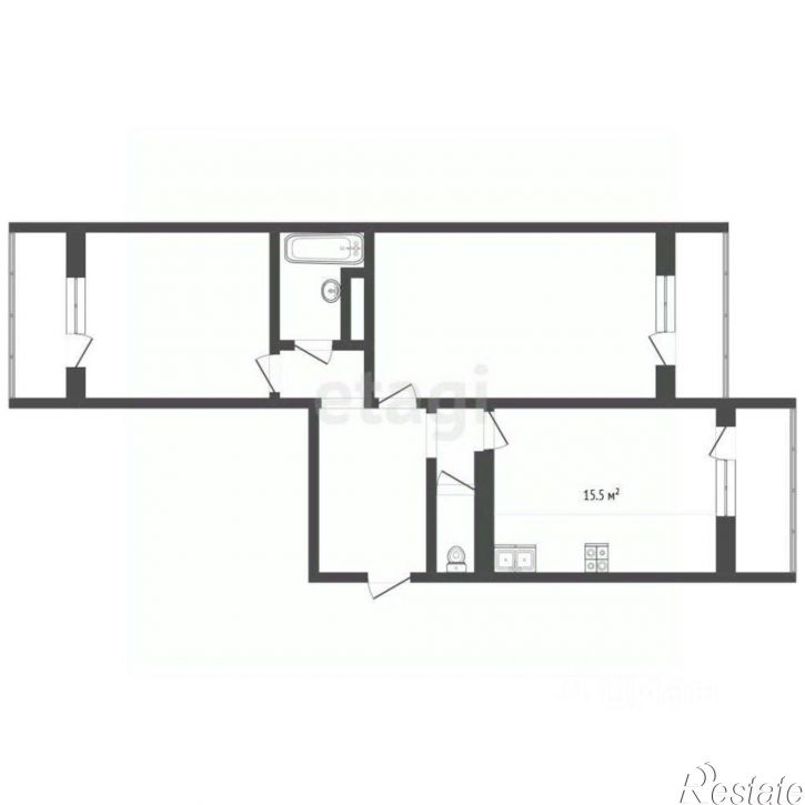 2-комн квартира ул Ленина, 233,  д. 233